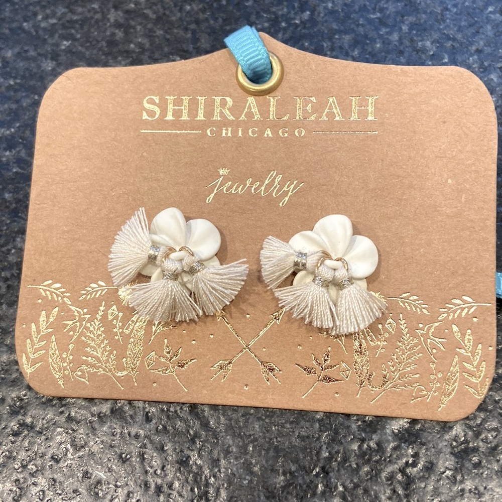 Shiraleah NWT Ivory Fleur Earrings boho bridal anthro